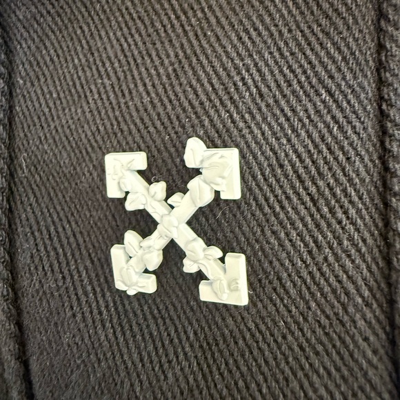 Off-White Black Denim Jacket with Pink Graphic Back - Picture 4 of 5